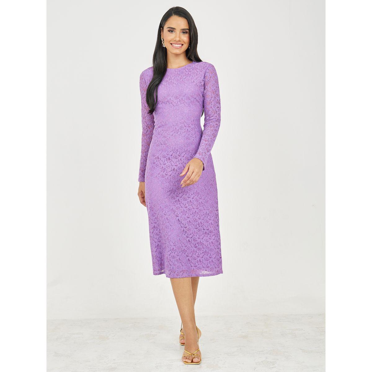 فستان ميدي بتفاصيل دانتيل-women-clothing-dresses-image-2