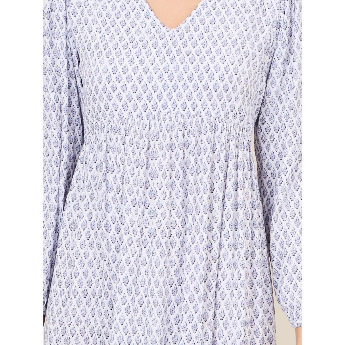فستان ميدي مطبع بالكامل مع كسرات-women-clothing-dresses-image-3