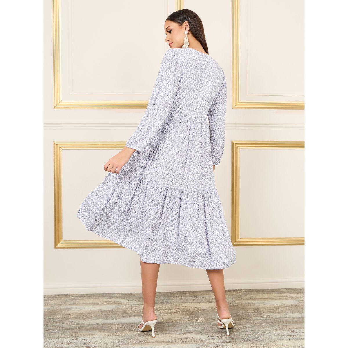 Styli All Over Print Tiered Midi Shift Dress-women-clothing-dresses-image-4