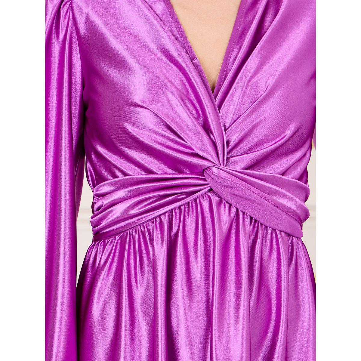 فستان ميدي ساتان بكسرات وتفاصيل ملفوفة-women-clothing-dresses-image-3