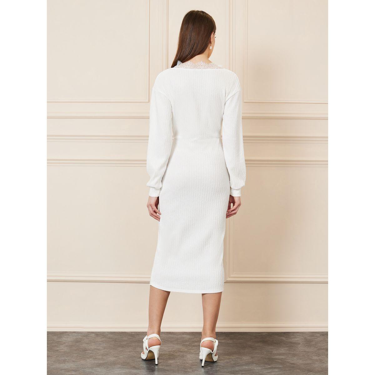 فستان بديكون بتفاصيل بارزة الملمس ودانتيل-women-clothing-dresses-image-4