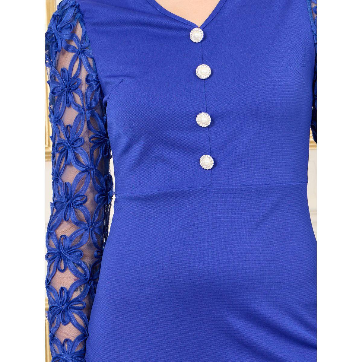 Styli Lace Sleeves Button Detail Mermaid Midi Dress-women-clothing-dresses-image-3