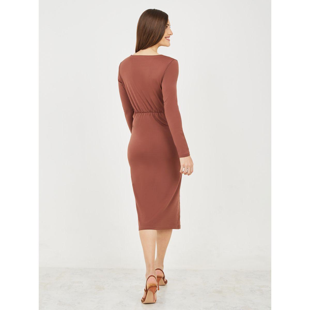 فستان ميدي ضيق بتفاصيل كسرات-women-clothing-dresses-image-4