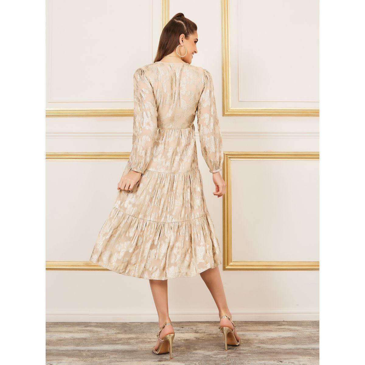 Styli Foil Textured Tiered Midi Dress-women-clothing-dresses-image-4