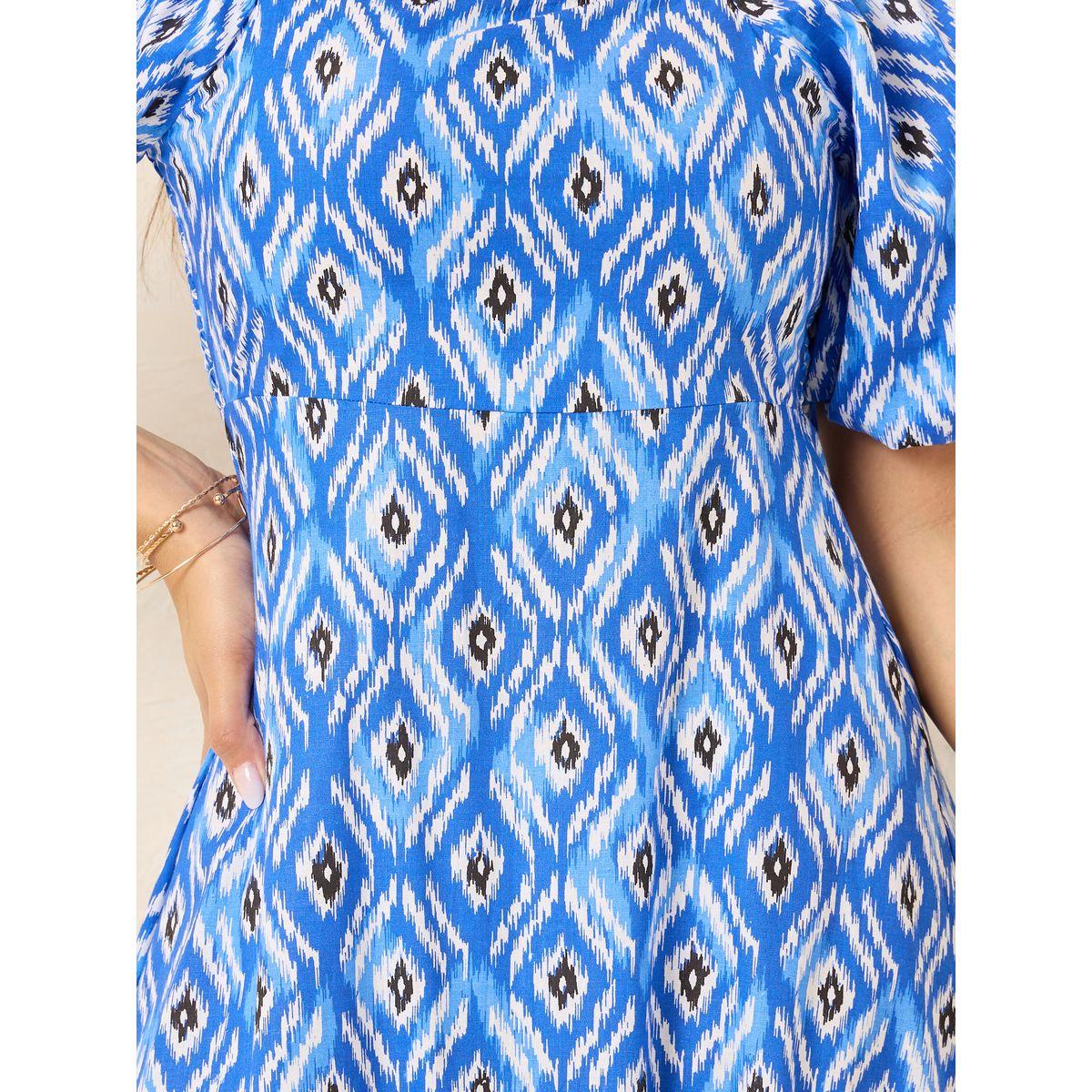 فستان ميدي بياقة واسعة وطبعة ايكات-women-clothing-dresses-image-3