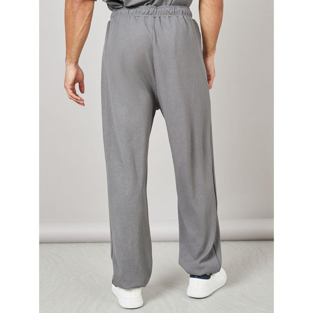 جوغر واسع محبوك بنمط وافل-men-clothing-bottoms-joggers-image-5