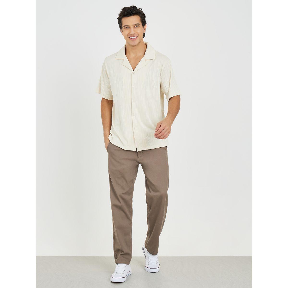 Styli Limited Ripple Knit Texture Cuban Collar Relaxed Shirt-men-clothing-shirts-image-2