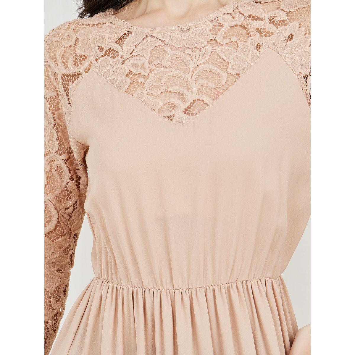 Styli Lace Sheer Detail A-Line Tiered Maxi Dress-women-clothing-dresses-image-3