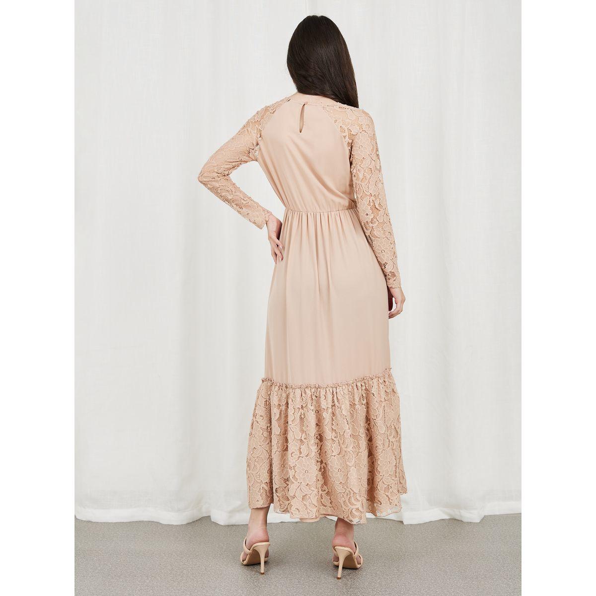 فستان طويل بكسرات مع دانتيل-women-clothing-dresses-image-4