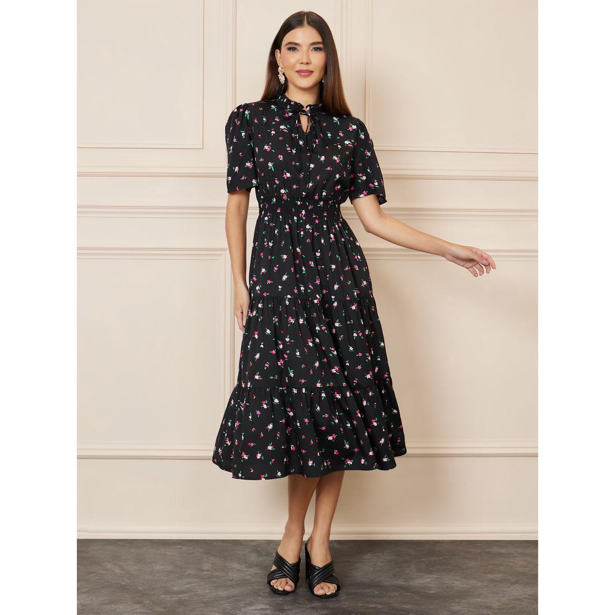 فستان ميدي مطبع بزهور صغيرة-women-clothing-dresses-image-1