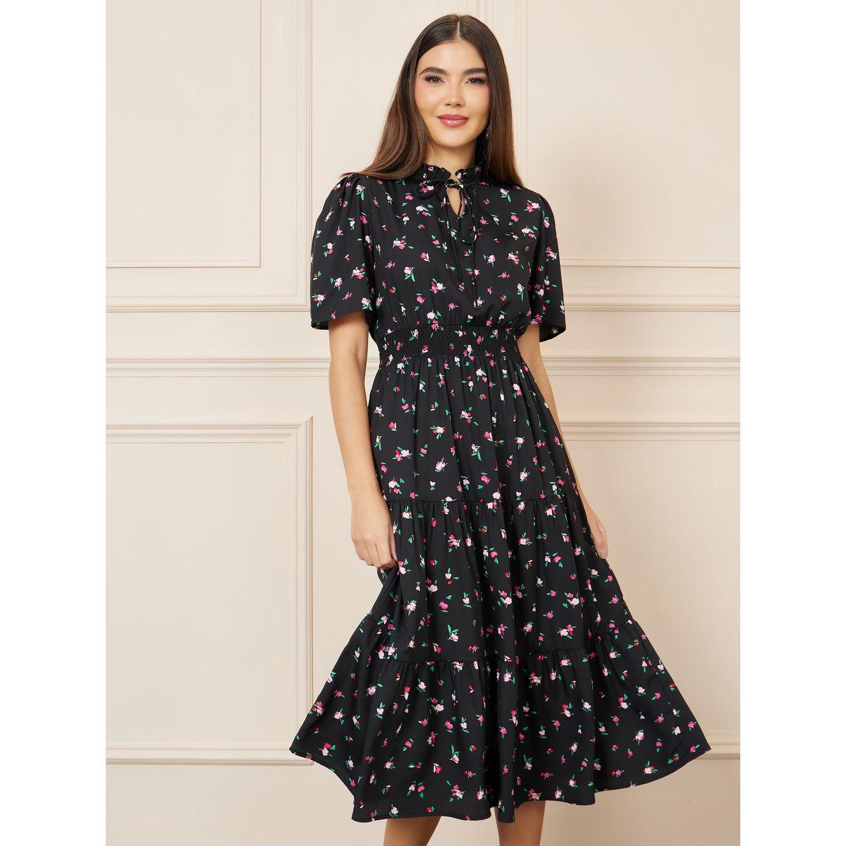 فستان ميدي مطبع بزهور صغيرة-women-clothing-dresses-image-2