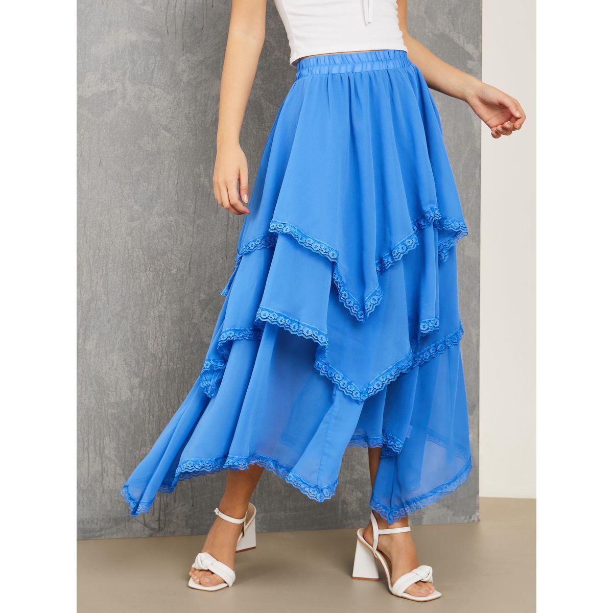 Styli Asymmetric Layered Skirt with Lace Trim Detail-women-clothing-bottoms-skirts-image-1