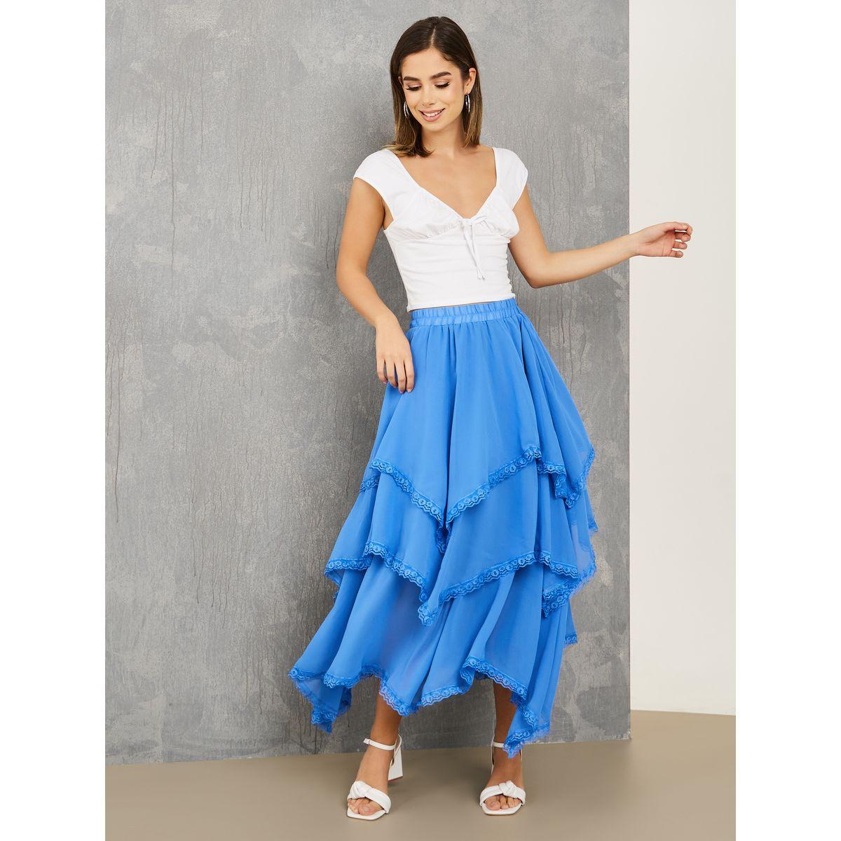 Styli Asymmetric Layered Skirt with Lace Trim Detail-women-clothing-bottoms-skirts-image-2