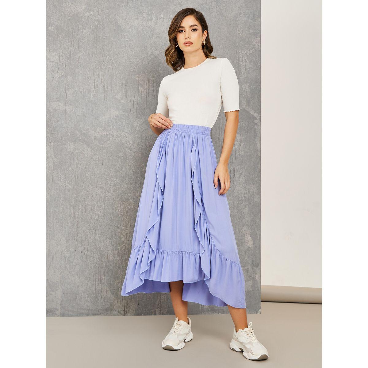 Styli High Low Hem Ruffled Skirt-women-clothing-bottoms-skirts-image-1
