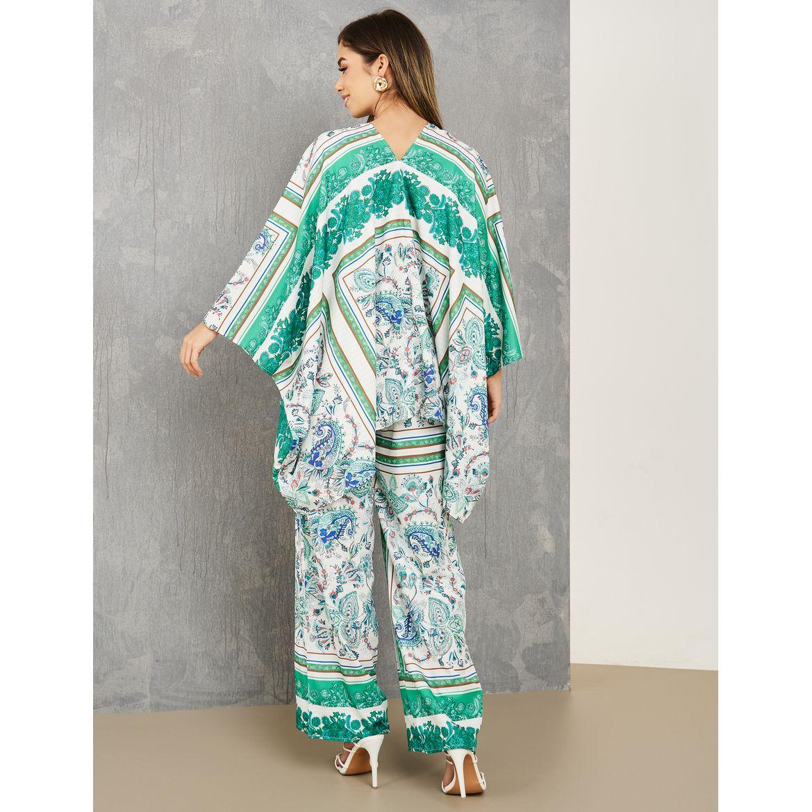 Styli Paisley Print Kimono & Wide Leg Pants Co-Ords-women-clothing-coordsets-image-4