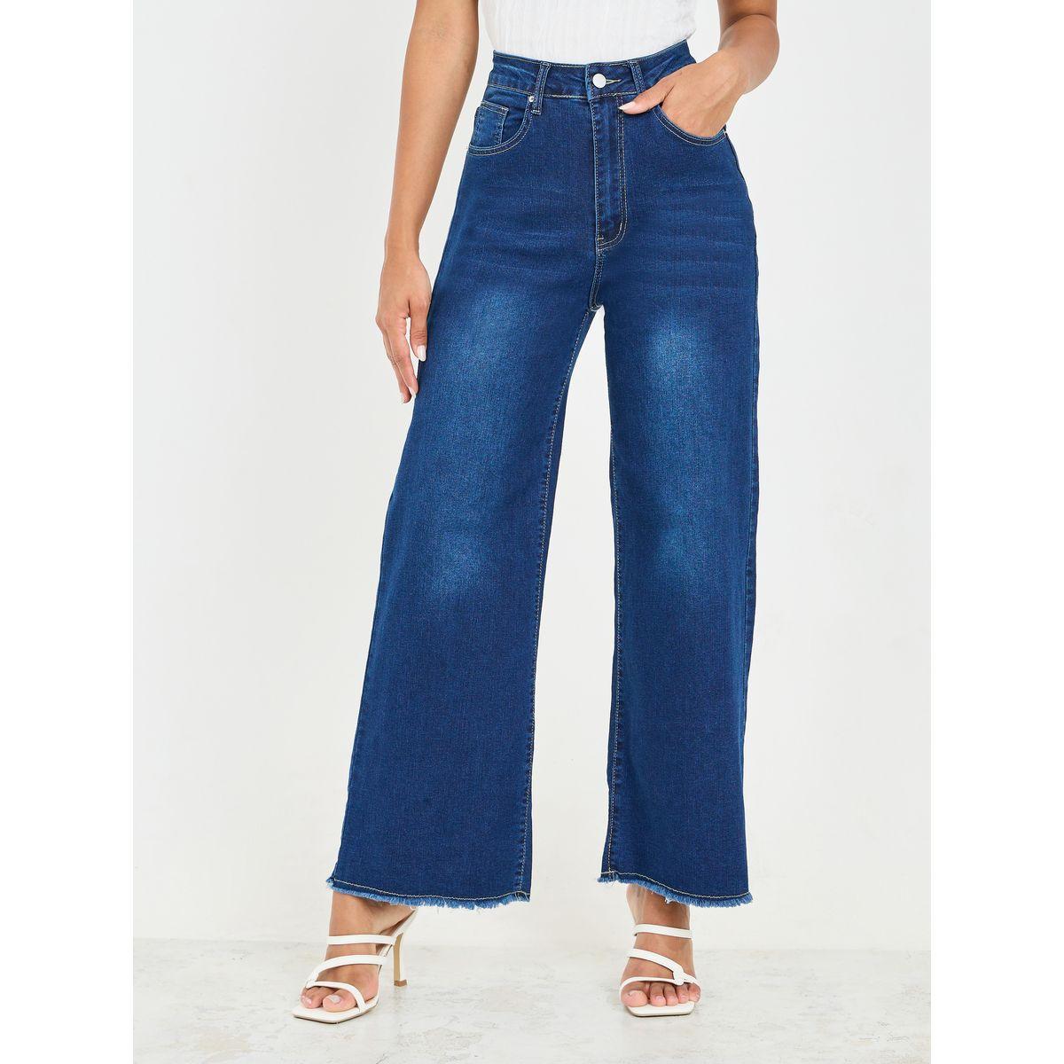 Styli High Rise Mid Wash Wide Leg Jeans-women-clothing-bottoms-jeans-image-1