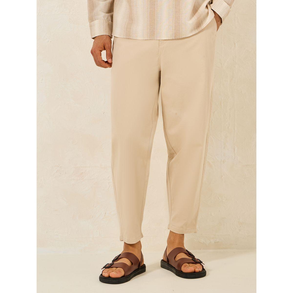 بنطال تشينو بنسيج تويل مع قصة بالون-men-clothing-bottoms-trousersandchinos-trousers-image-1