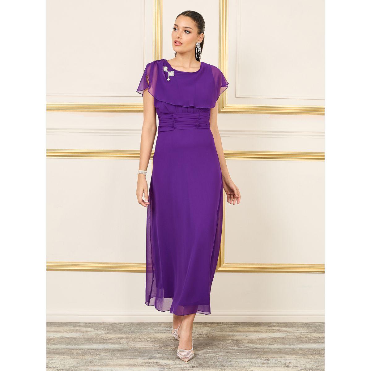 فستان طويل بتفاصيل مزمومة-women-clothing-dresses-image-1
