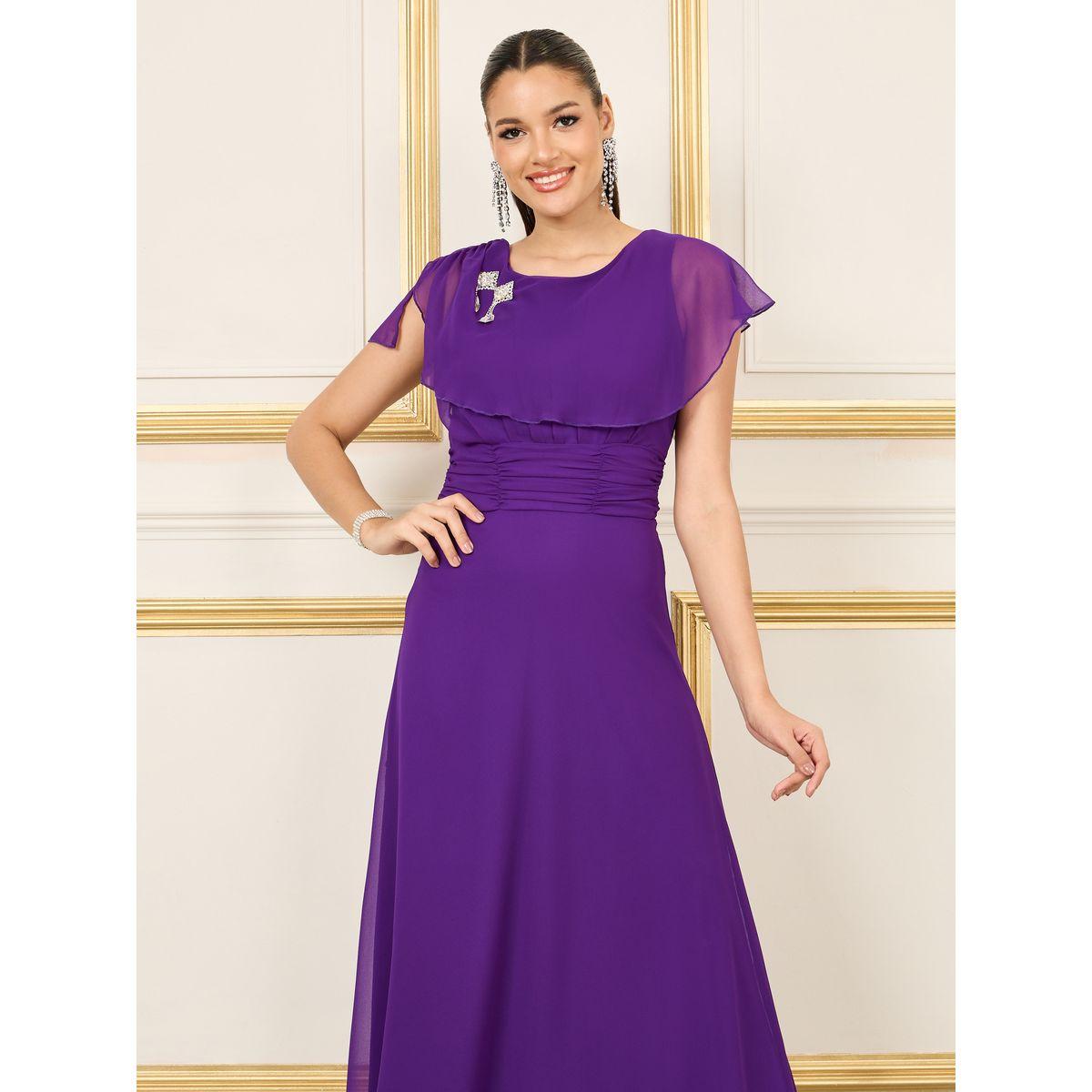 Styli Overlay Ruched Detail Waist A-Line Maxi Dress-women-clothing-dresses-image-2