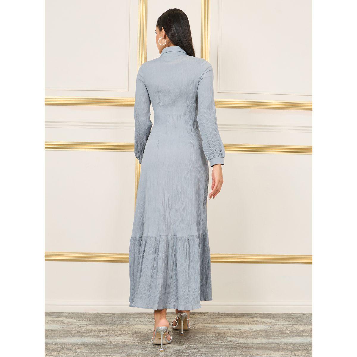 Styli Crepe Contrast Hem Shirt Maxi Dress-women-clothing-dresses-image-4