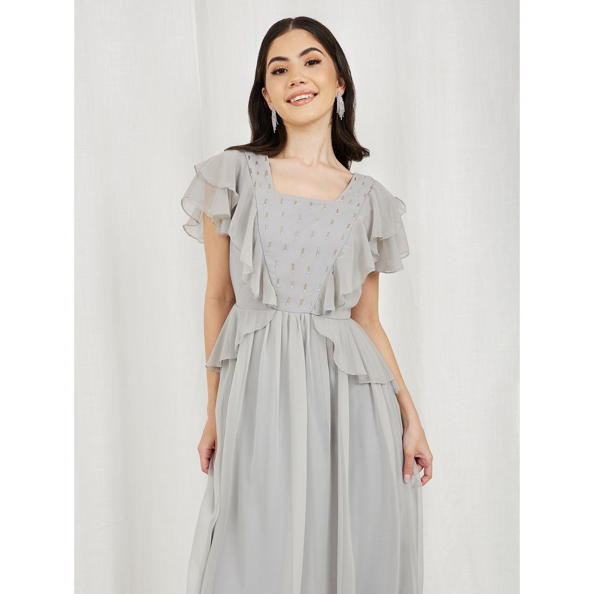 Styli Embellished Ruffle Detail A-Line Maxi Dress-women-clothing-dresses-image-2