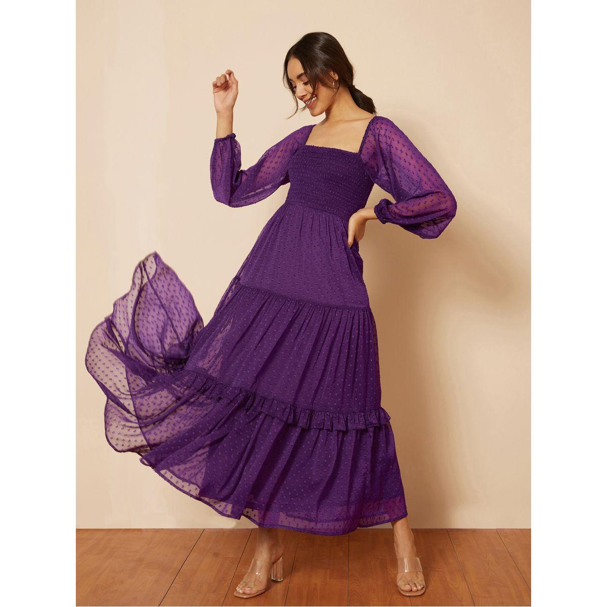 Femmella Square Neck Dobby Tiered Maxi Dress-women-clothing-dresses-image-1
