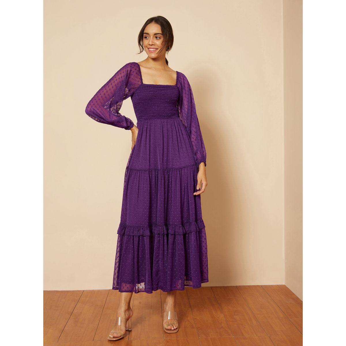 Femmella Square Neck Dobby Tiered Maxi Dress-women-clothing-dresses-image-3