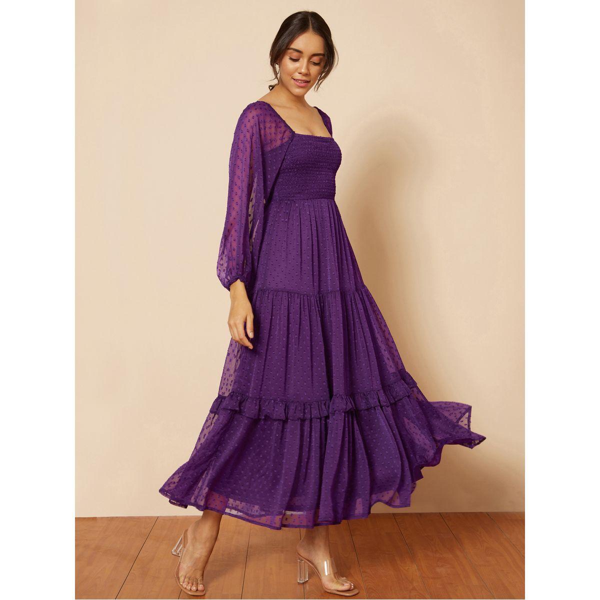 Femmella Square Neck Dobby Tiered Maxi Dress-women-clothing-dresses-image-4