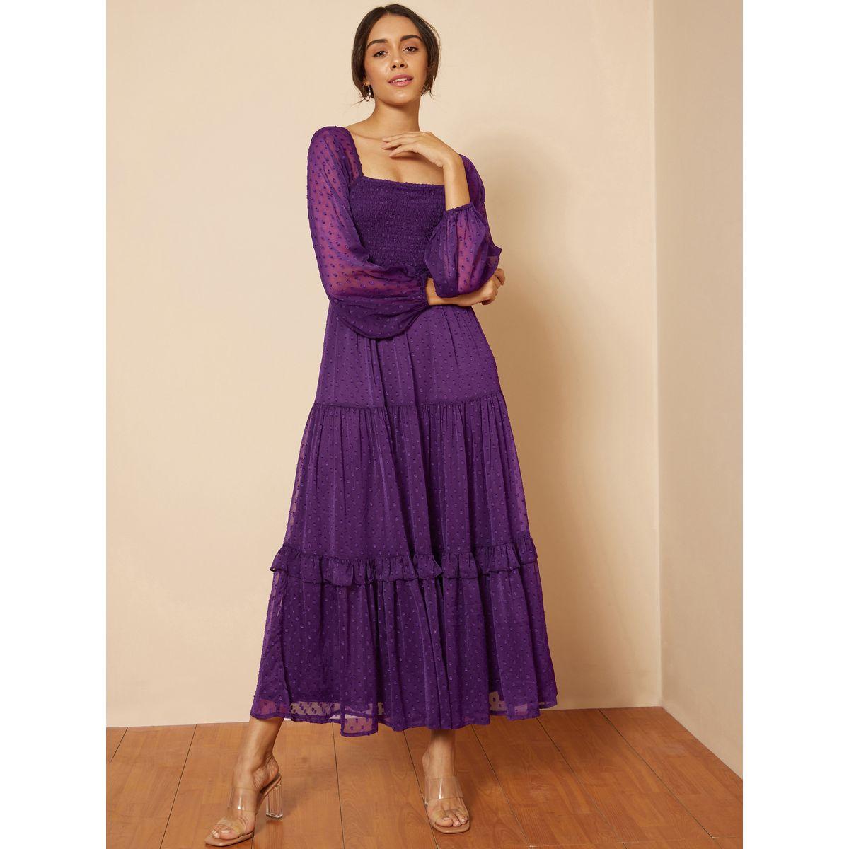 Femmella Square Neck Dobby Tiered Maxi Dress-women-clothing-dresses-image-5