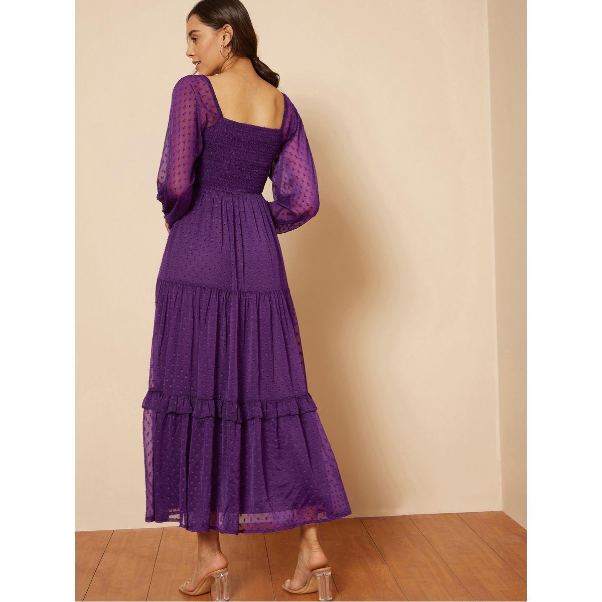 فستان طويل بكسرات وياقة واسعة-women-clothing-dresses-image-7
