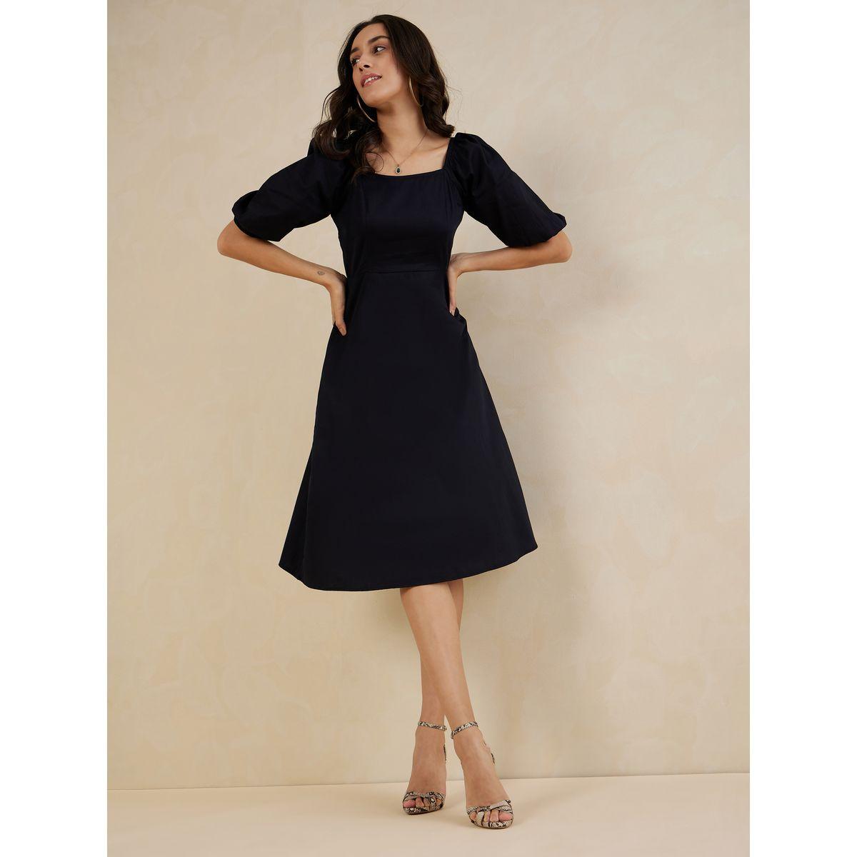Femmella Square Neck Midi Dress with Bow Tie Back-women-clothing-dresses-image-4