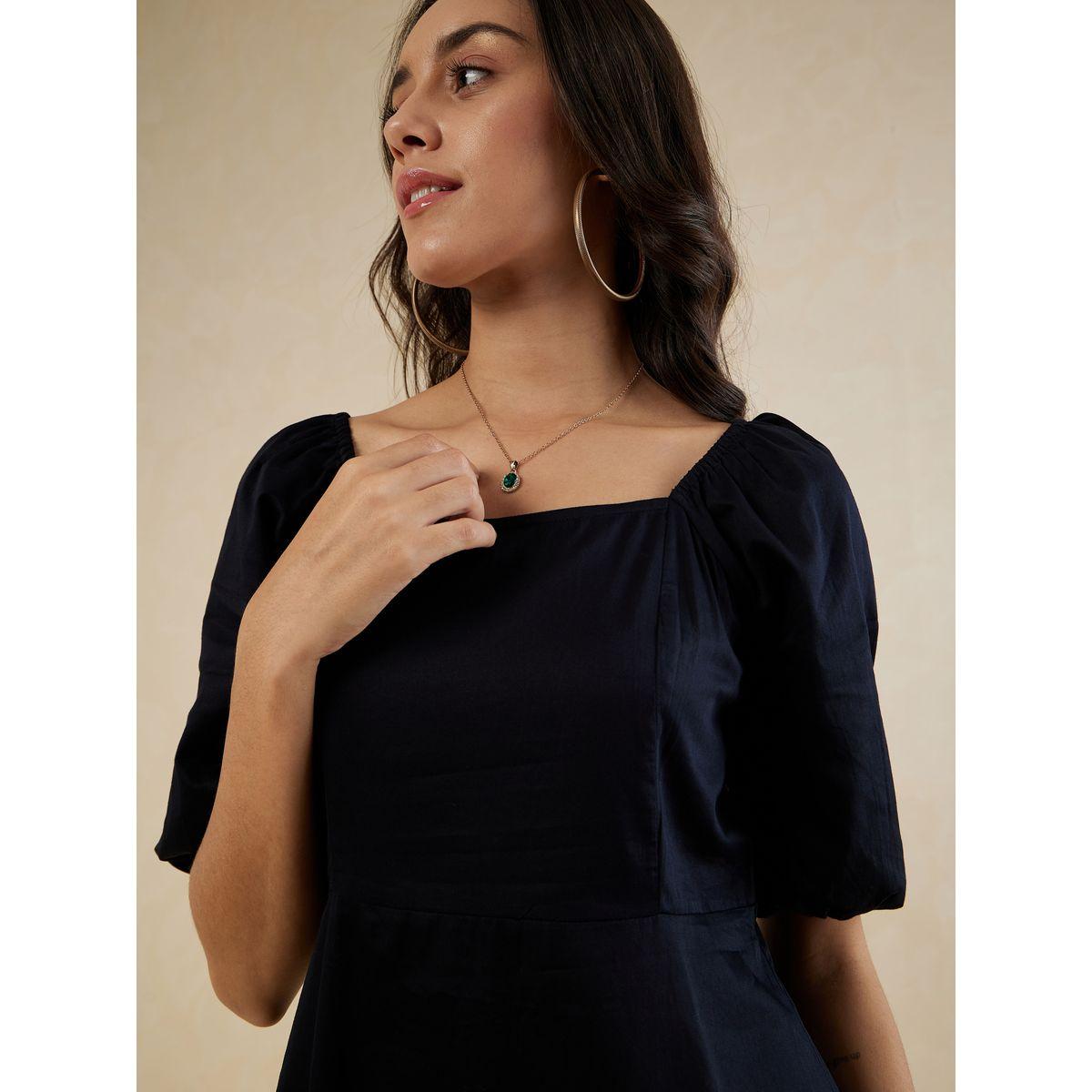 Femmella Square Neck Midi Dress with Bow Tie Back-women-clothing-dresses-image-5