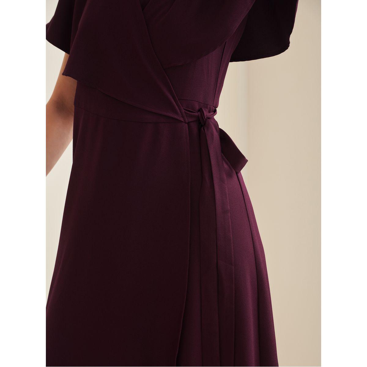 فستان طويل بنمط لف واكمام كيب فِميلا × ستايلي-women-clothing-dresses-image-4