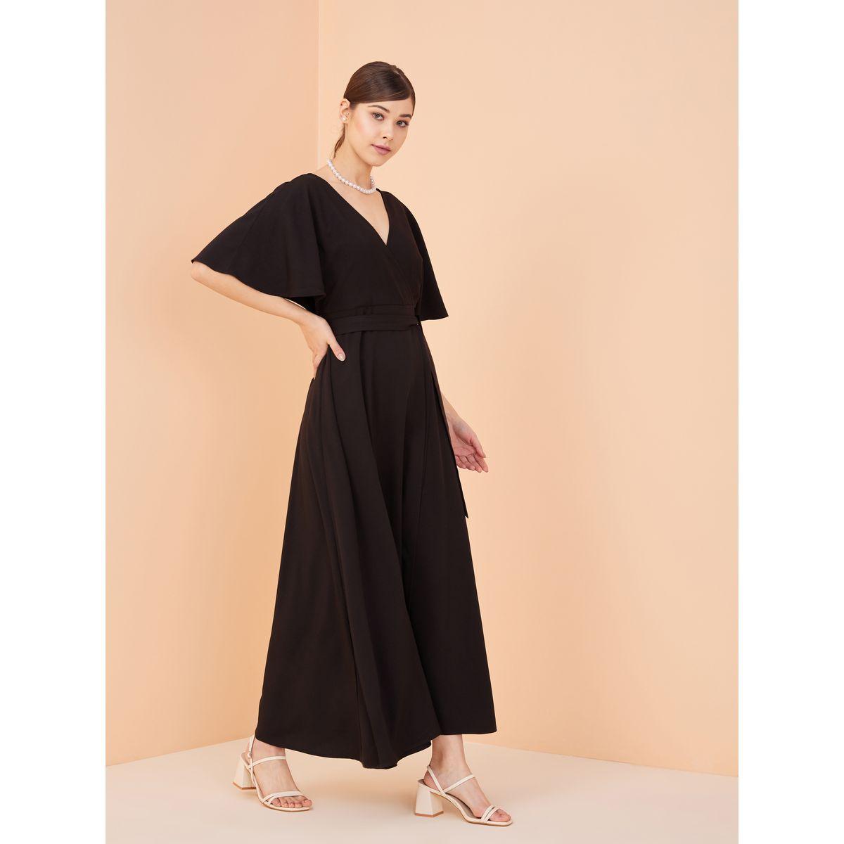 Femmella X Styli  V Neck Kimono Sleeve Wrap Front Maxi Dress-women-clothing-dresses-image-2