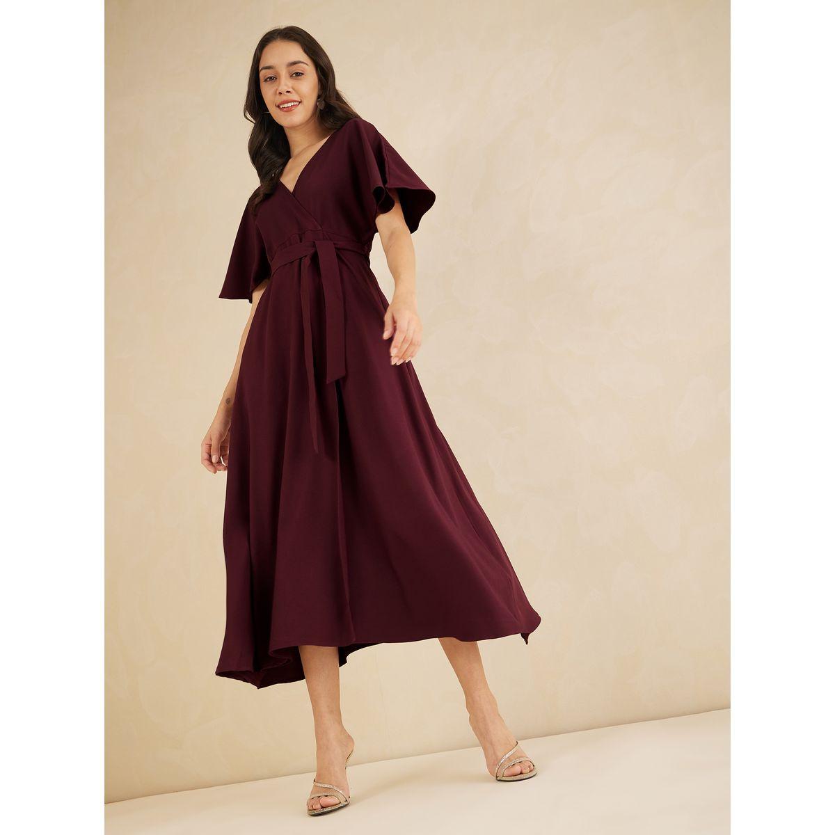 Femmella V Neck Kimono Sleeve Wrap Front Maxi Dress-women-clothing-dresses-image-5