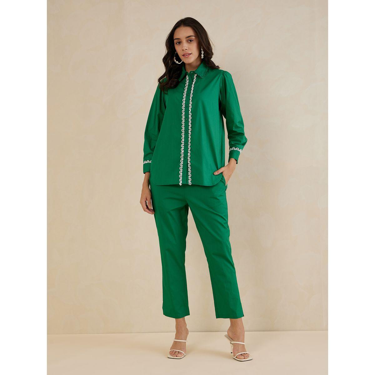 Femmella X Styli  Cotton Poplin Shirt & Pants Co-Ords-women-clothing-coordsets-image-1
