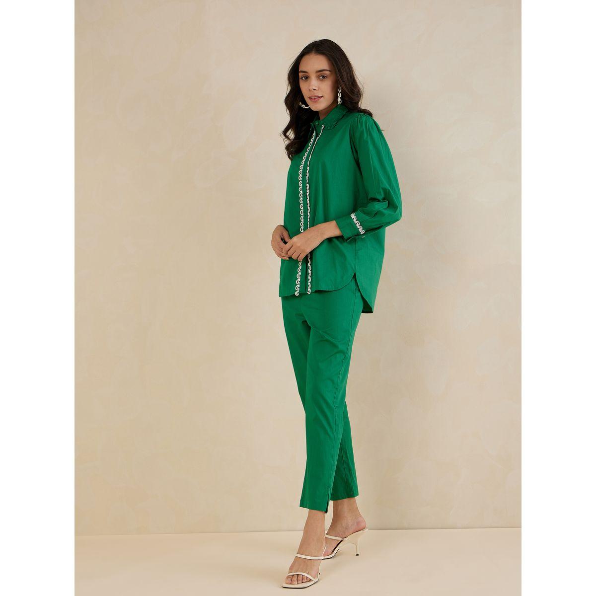 Femmella X Styli  Cotton Poplin Shirt & Pants Co-Ords-women-clothing-coordsets-image-2