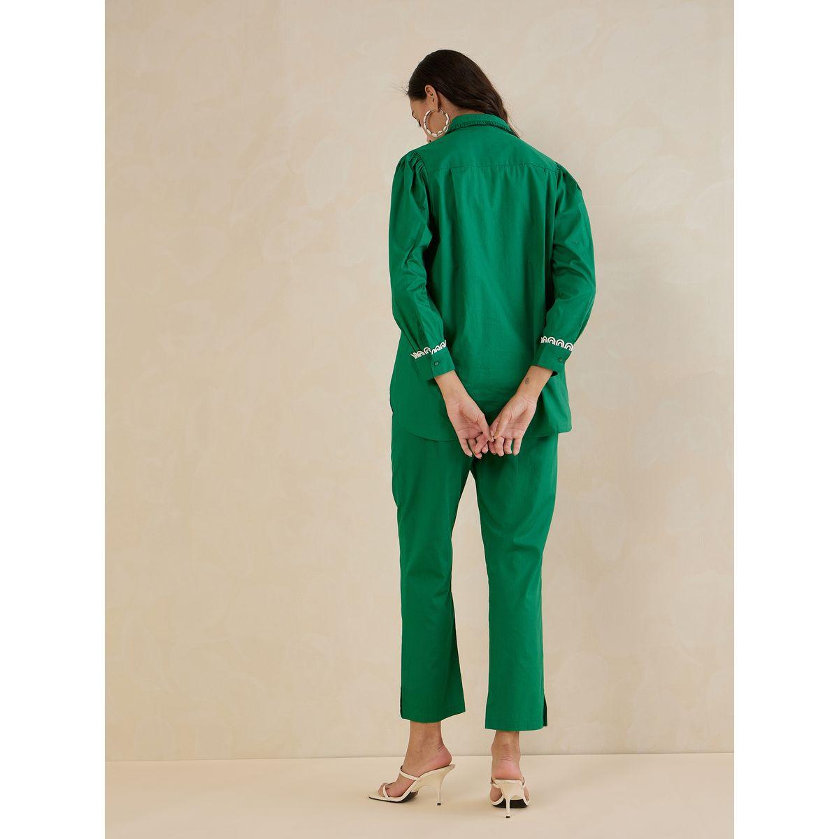 Femmella X Styli  Cotton Poplin Shirt & Pants Co-Ords-women-clothing-coordsets-image-3
