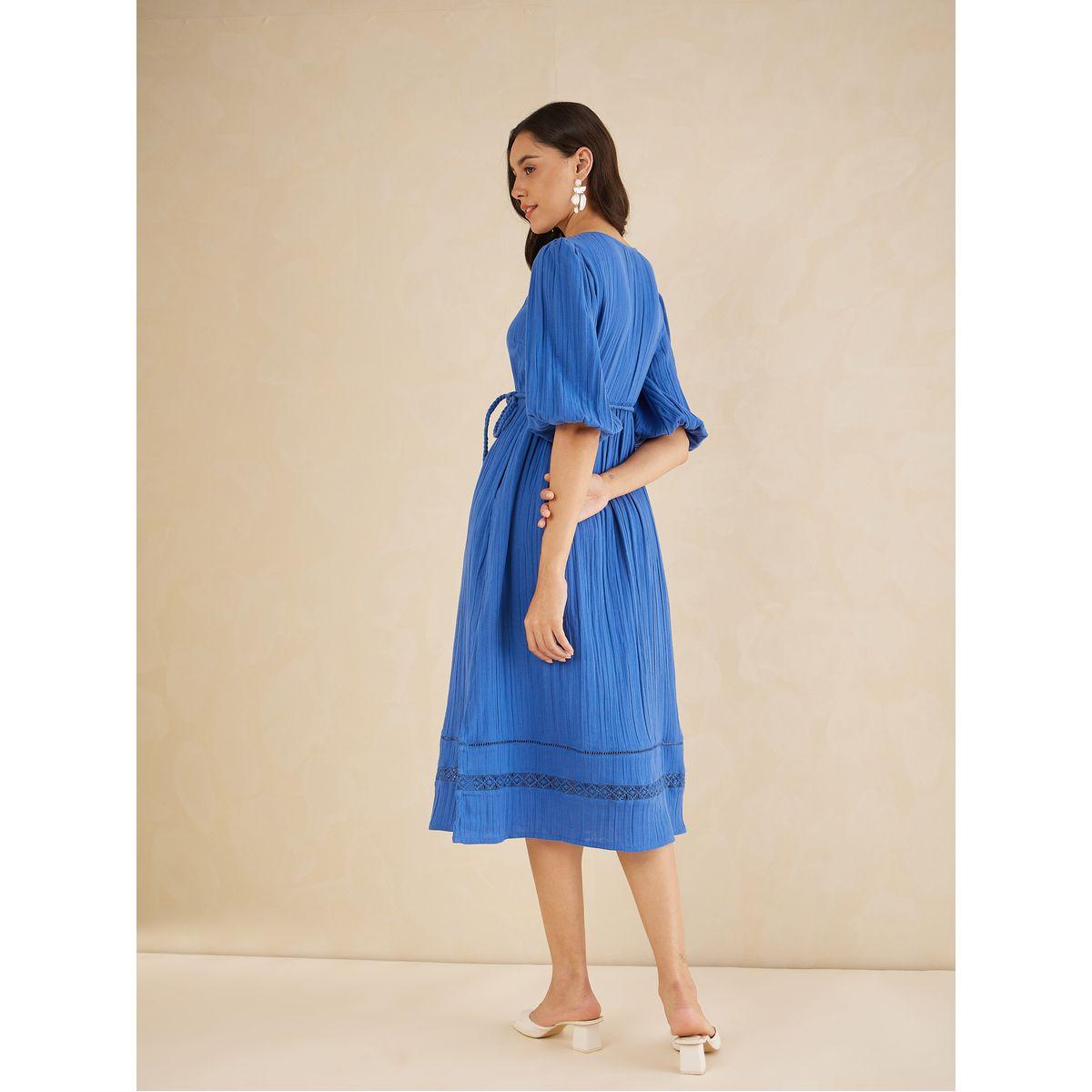 فستان ميدي بتفاصيل دانتيل وحزام-women-clothing-dresses-image-3