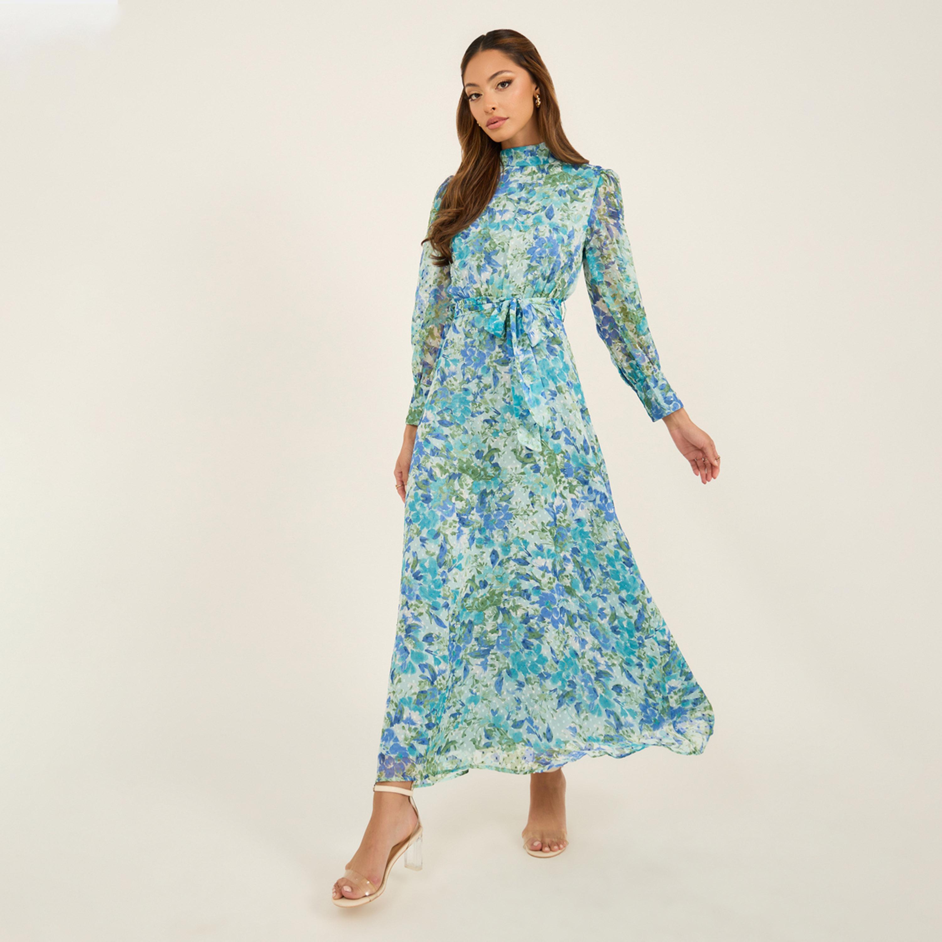 فيشود ستايلي - فستان ماكسي متعدد الطبقات بطبعة زهور-women-clothing-dresses-image-2