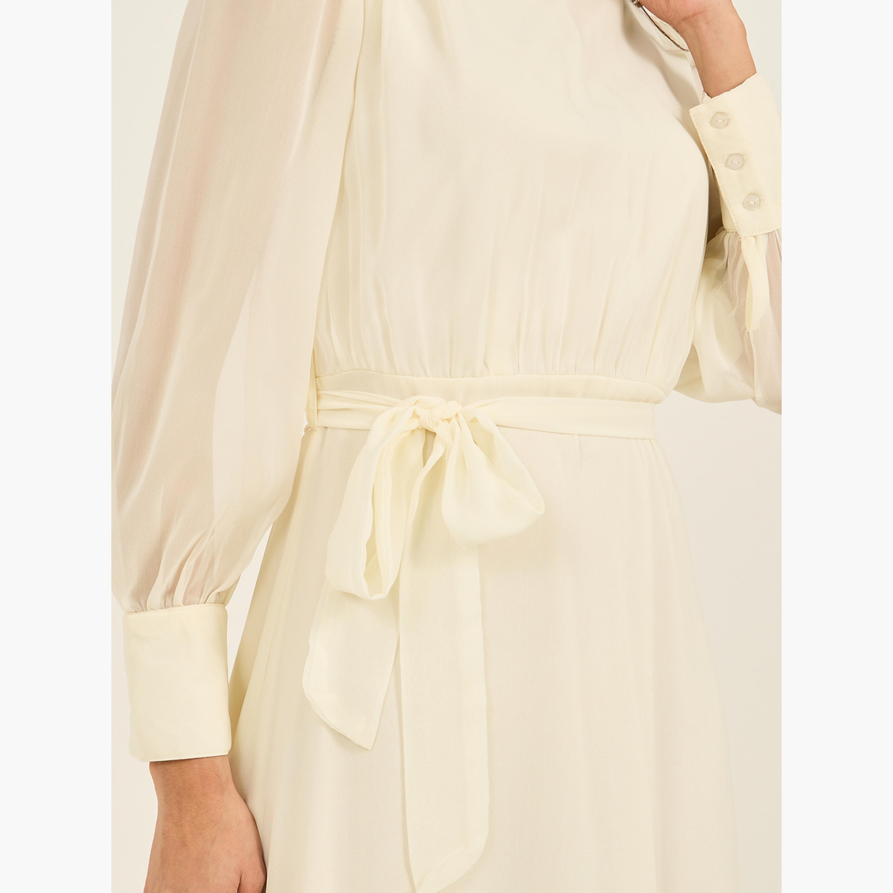Styli Plain Long Sleeves A-Line Maxi Dress-women-clothing-dresses-image-5
