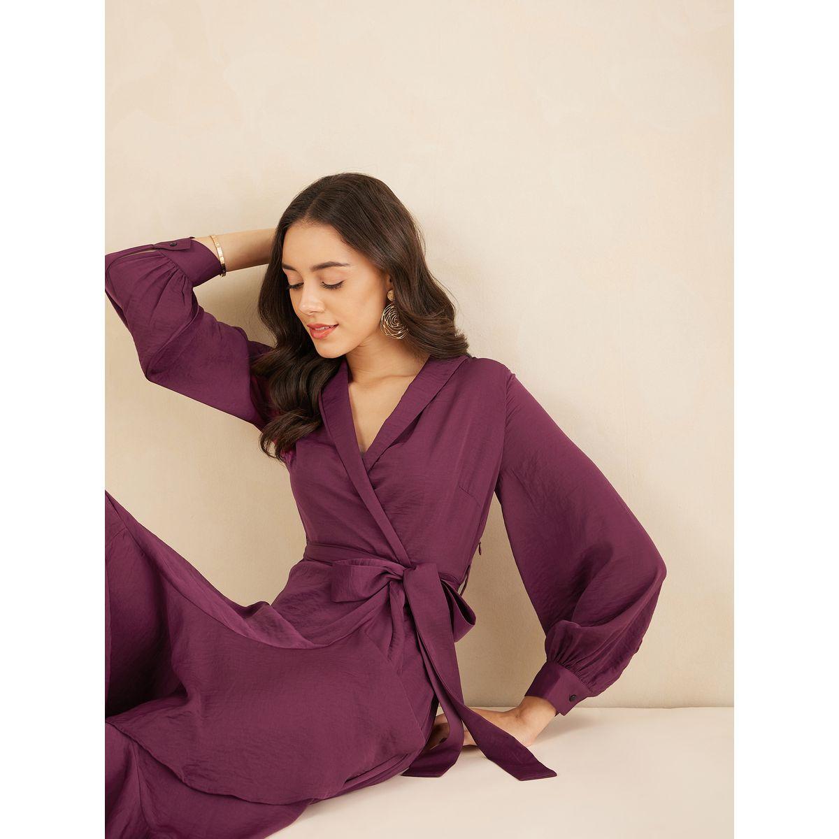 Femmella Shawl Collar Belted Wrap Midi Dress-women-clothing-dresses-image-6