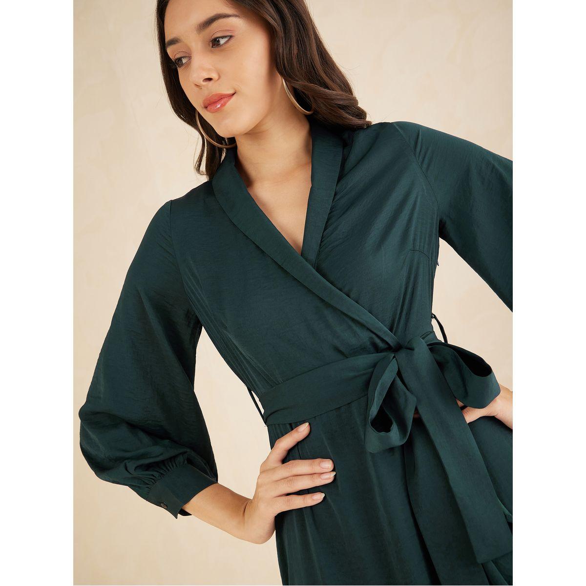 Femmella Shawl Collar Belted Wrap Midi Dress-women-clothing-dresses-image-4