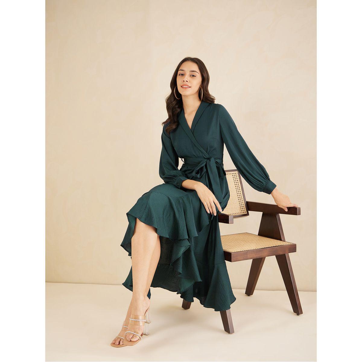 Femmella Shawl Collar Belted Wrap Midi Dress-women-clothing-dresses-image-6
