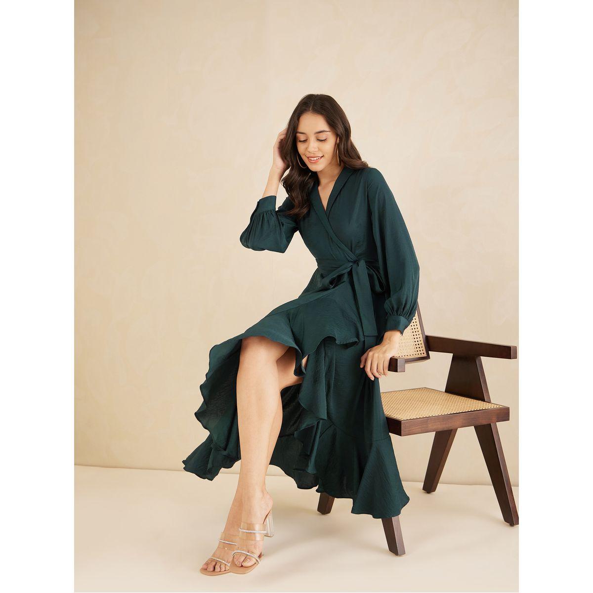 Femmella Shawl Collar Belted Wrap Midi Dress-women-clothing-dresses-image-7