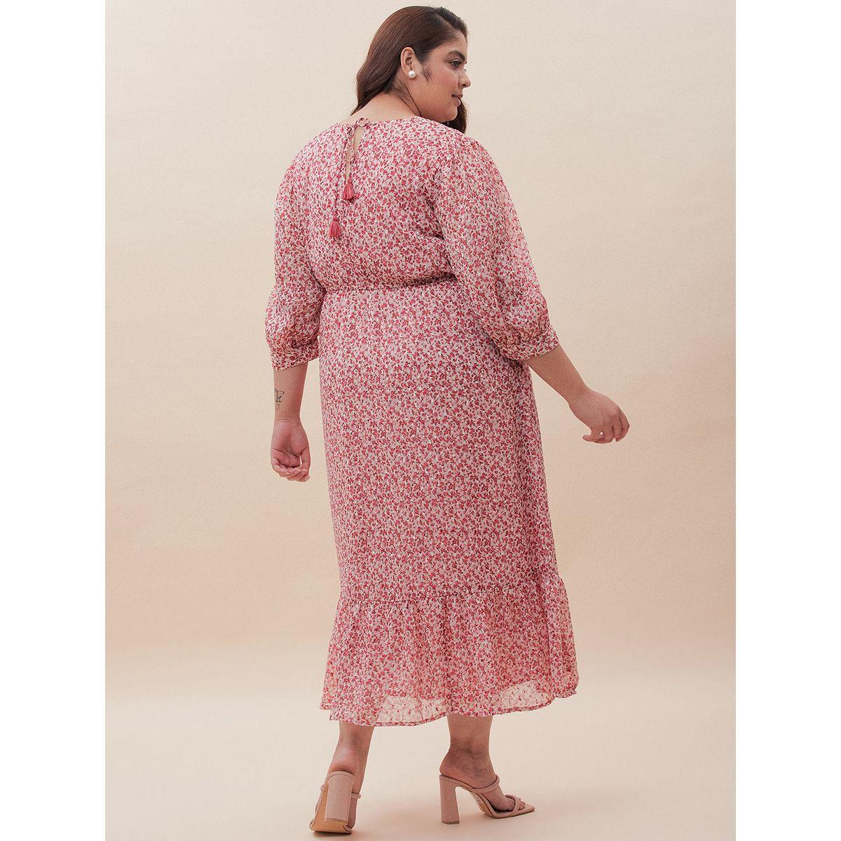 فستان ميدي بطبعات صغيرة وكسرات فِميلا × ستايلي-women-clothing-dresses-image-2