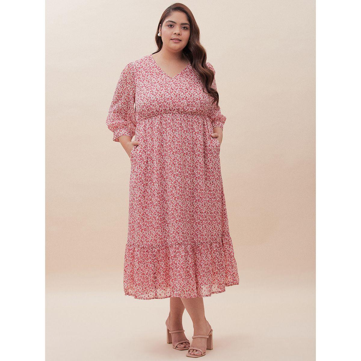 فستان ميدي بطبعات صغيرة وكسرات فِميلا × ستايلي-women-clothing-dresses-image-4