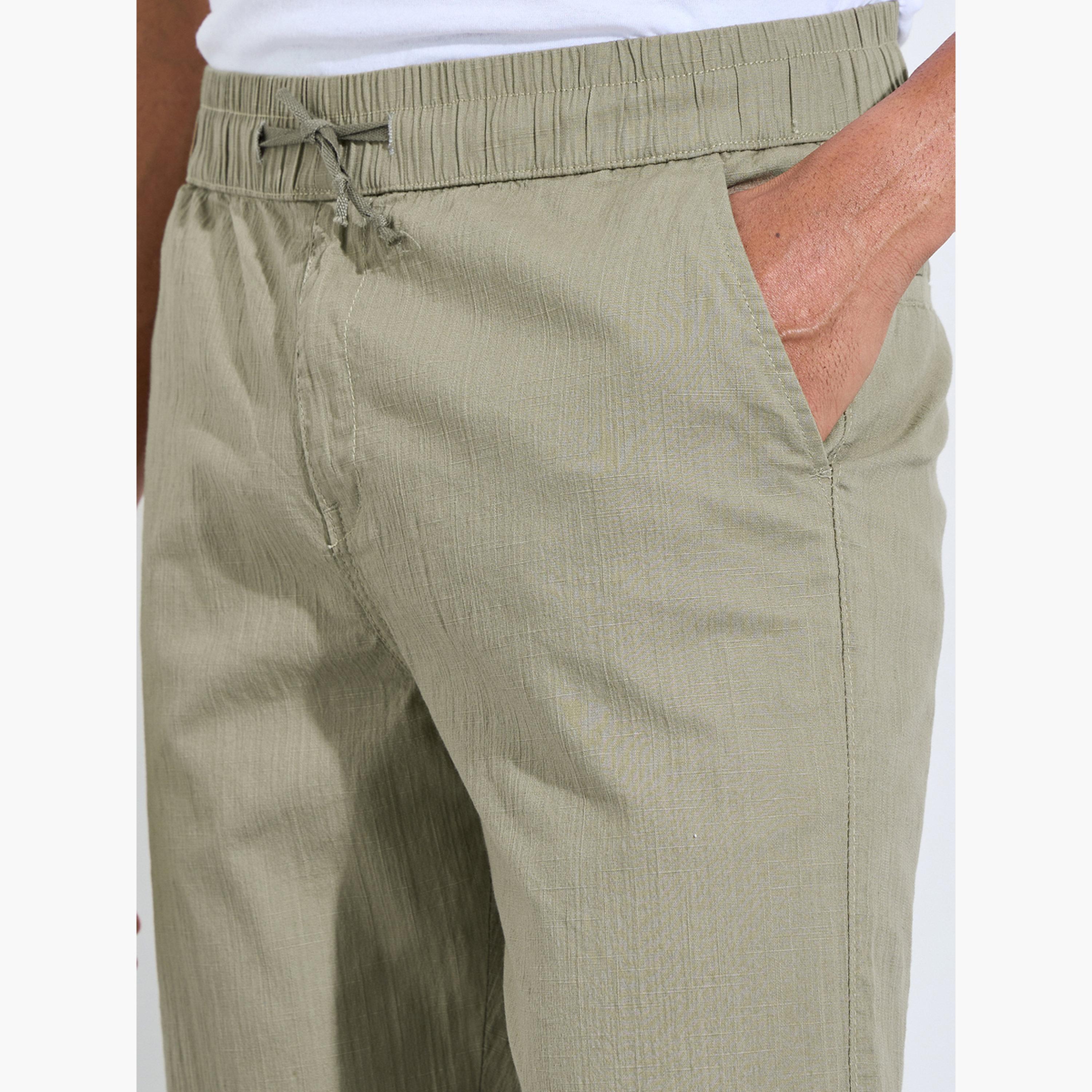 Styli Men Cotton Slub Solid Pants with Side Pocket-men-clothing-bottoms-joggers-image-3