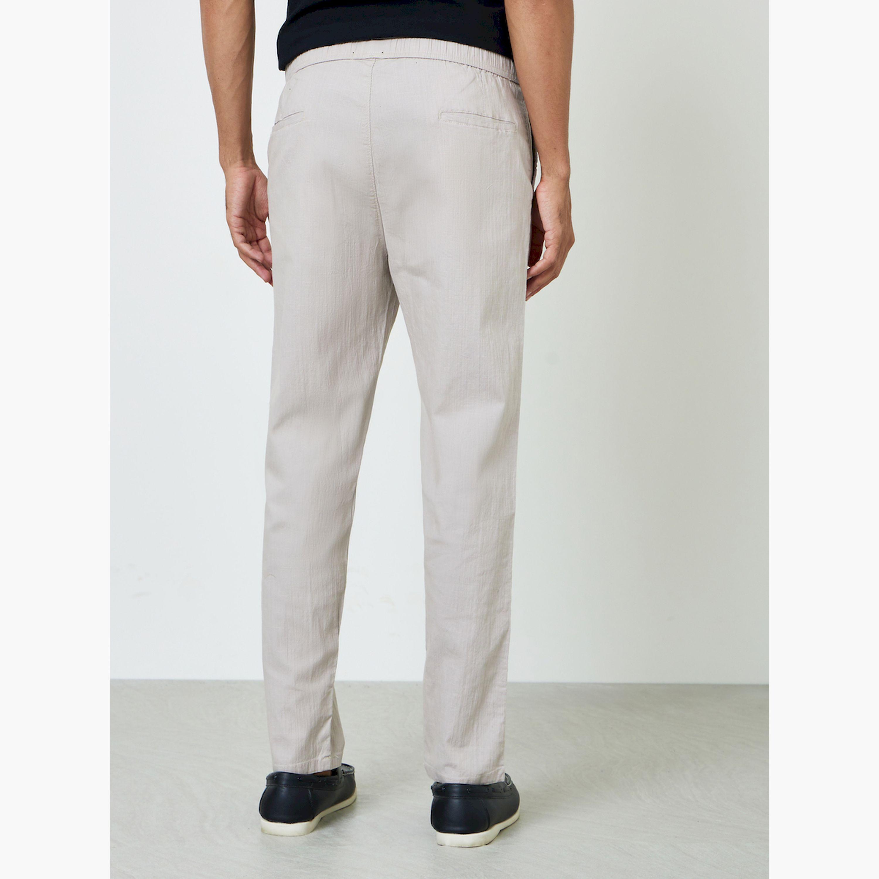 بنطال قطن سادة بجيوب جانبية للرجال-men-clothing-bottoms-joggers-image-4