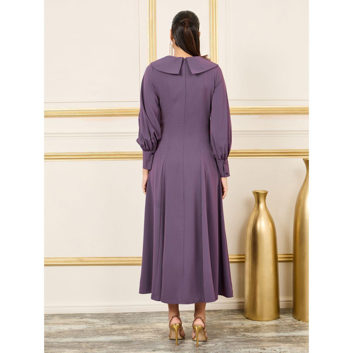 Styli Peter Pan Collar A-Line Maxi Dress-women-clothing-dresses-image-4